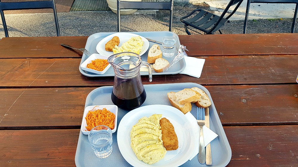 Backfisch mit Kartoffelmus