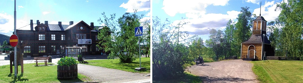 Bahnhof und Kirche in Gällivare